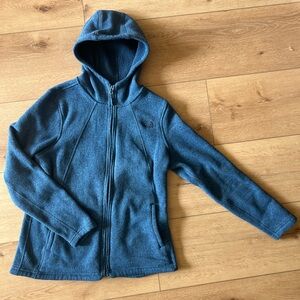 Blue NorthFace Hooded Zip-Up Jacket